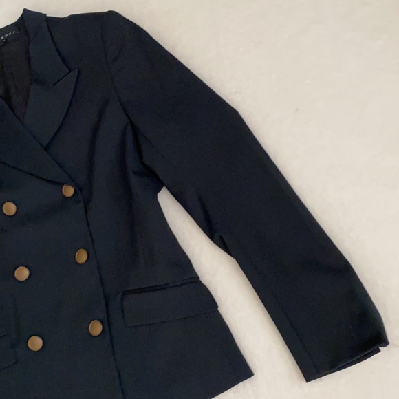 {VTG} Theory | Wool Blend Military Utilitarian Double Breasted Blazer Jacket (8) - Picture 6 of 17